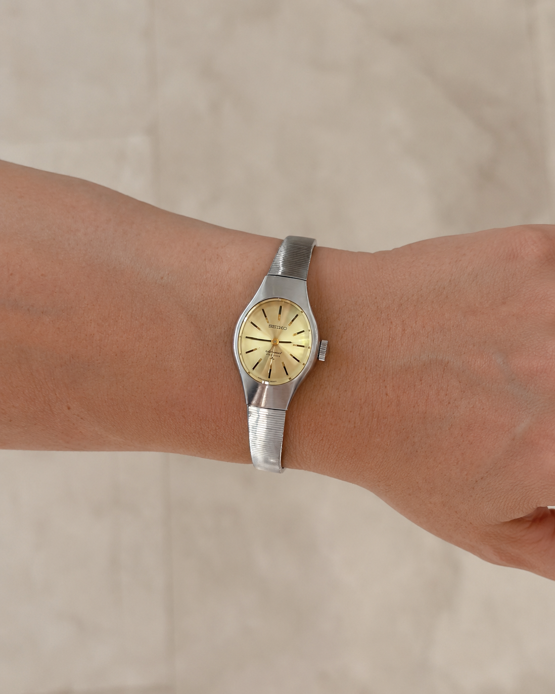 70s Seiko Silver Disc Dial Manual Wind Watch