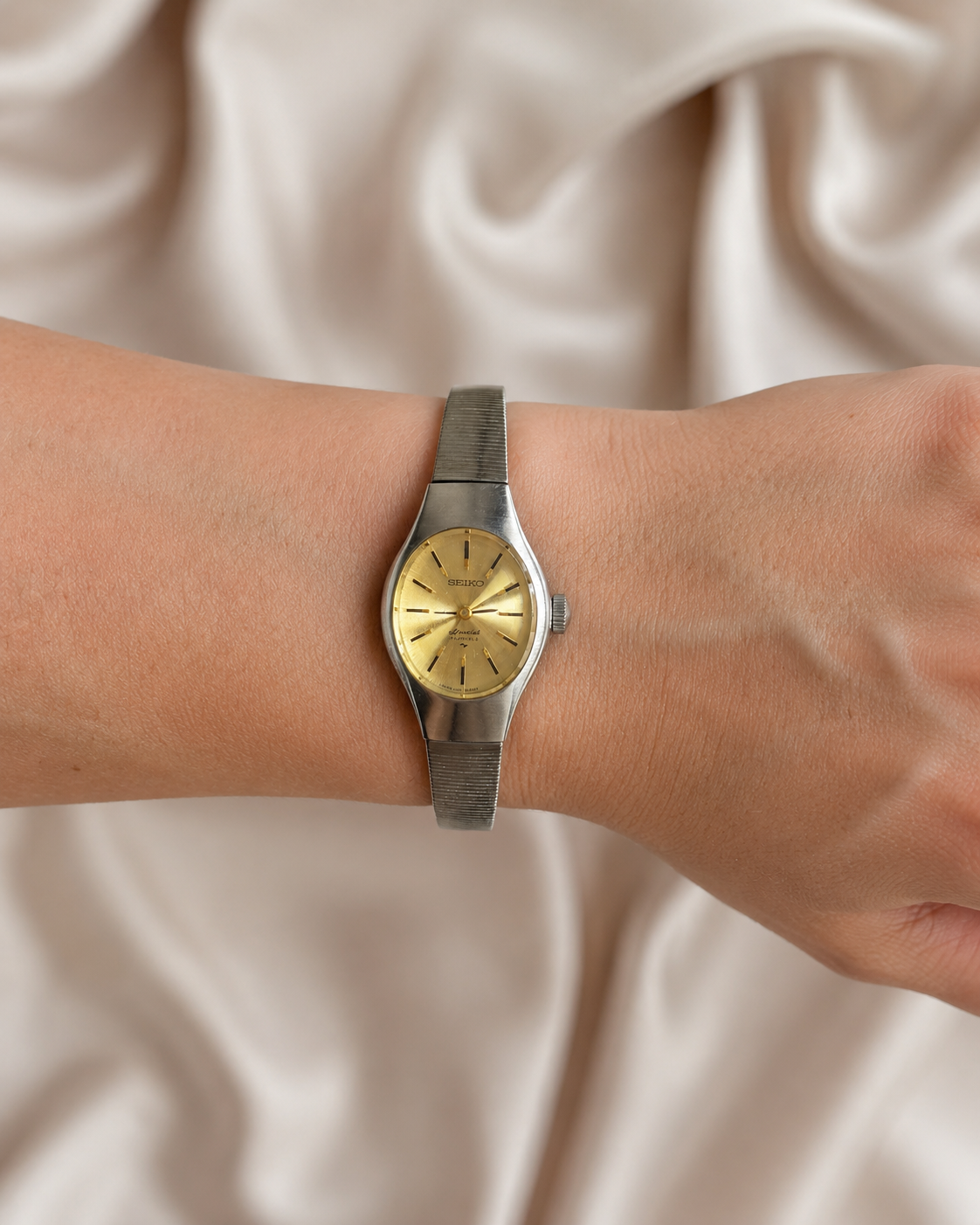 70s Seiko Silver Disc Dial Manual Wind Watch