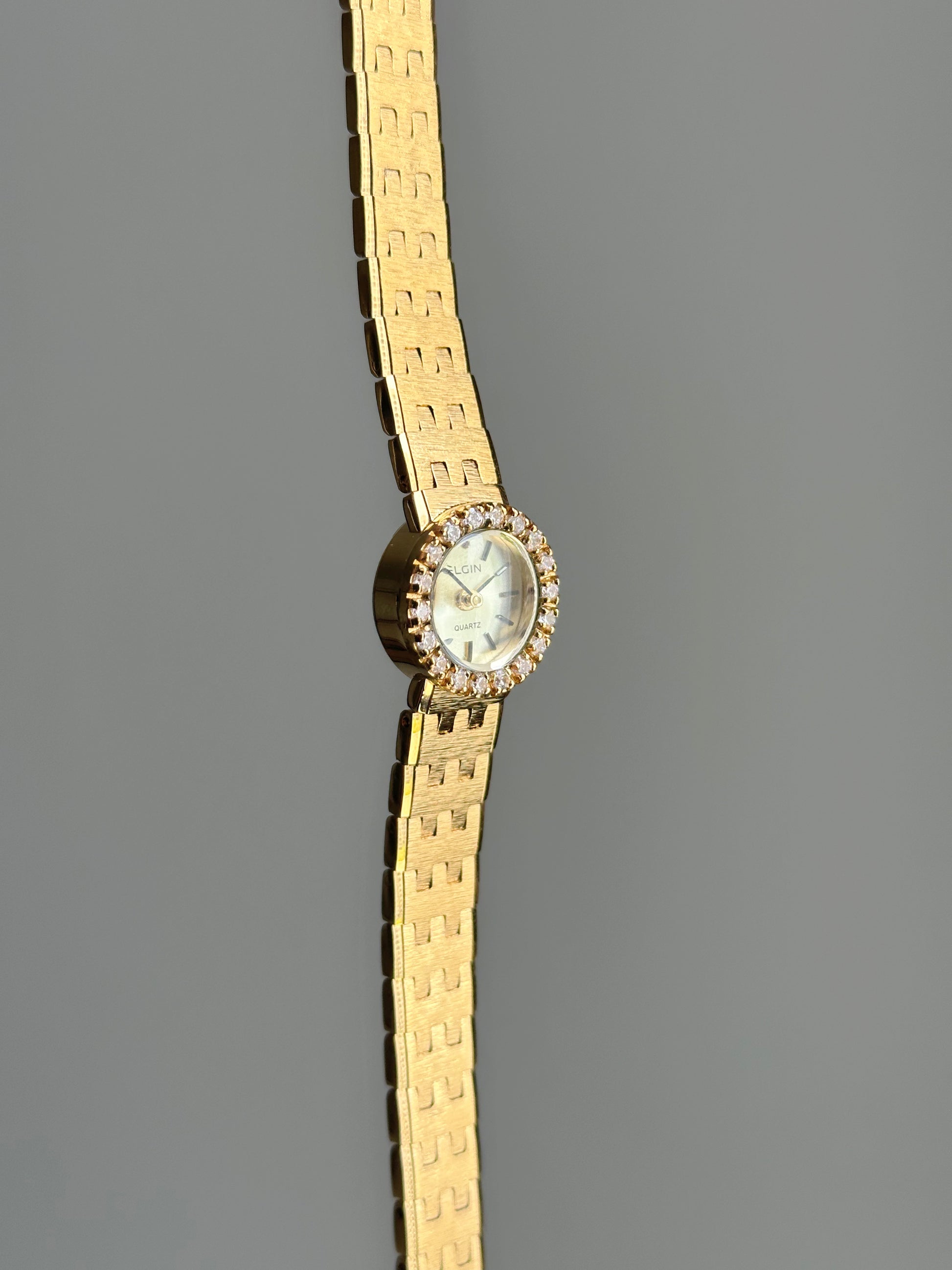 Gold Crystal Vintage Swiss Watch