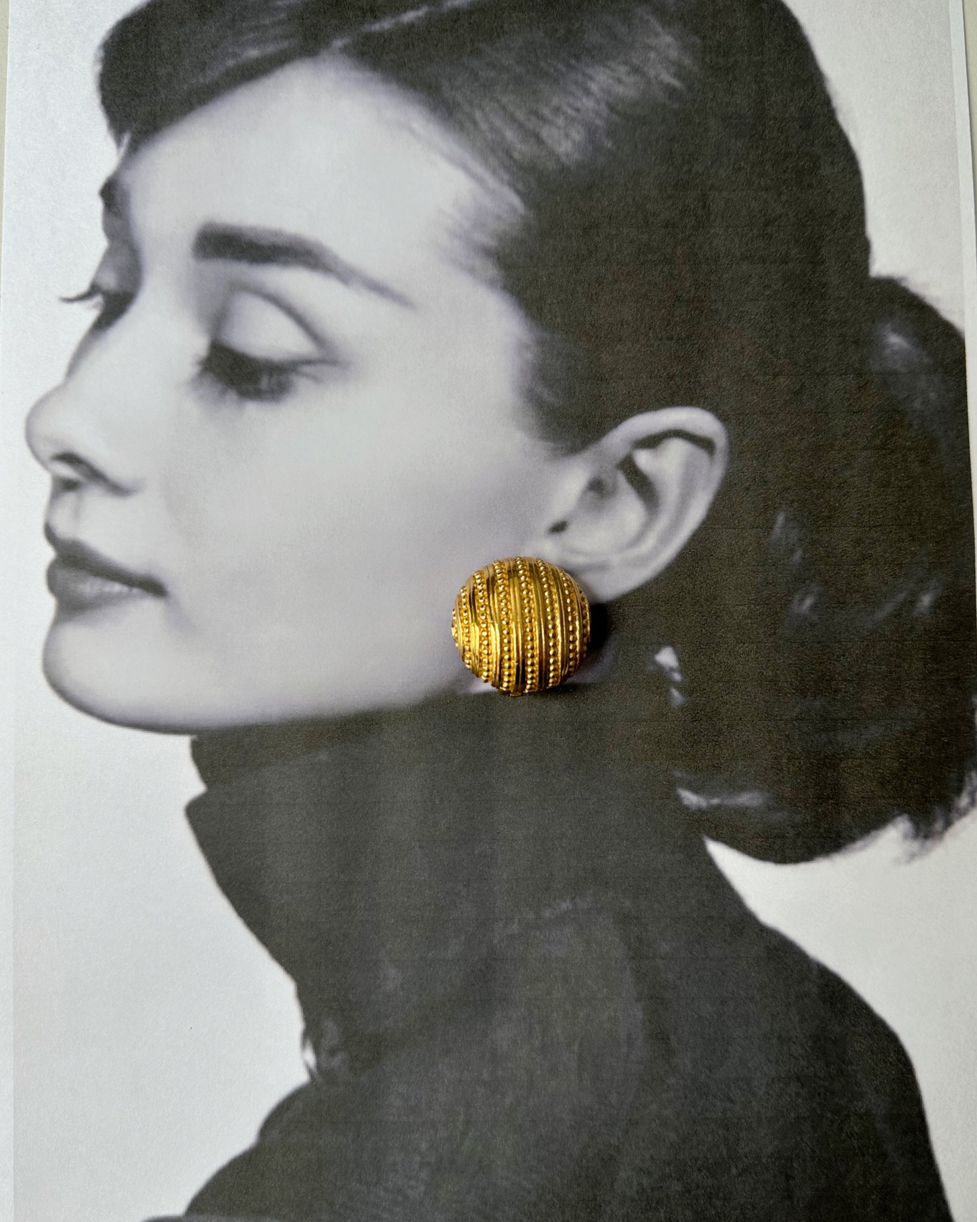 Gold plated christian dior clip on earrings