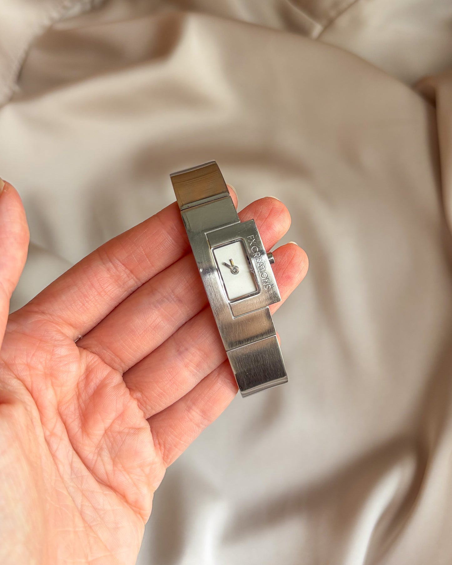 Modernist Steel Cuff Designer Watch