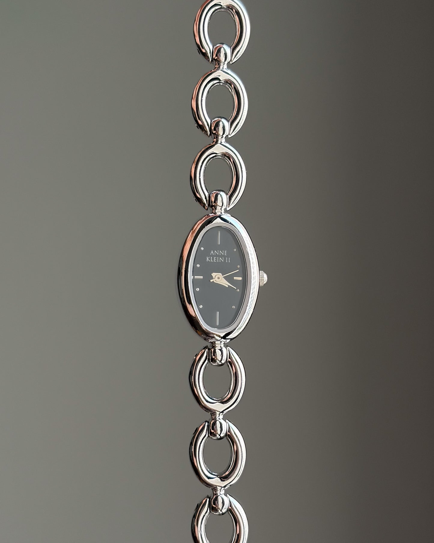 Anne Klein Midnight Oval Link Watch
