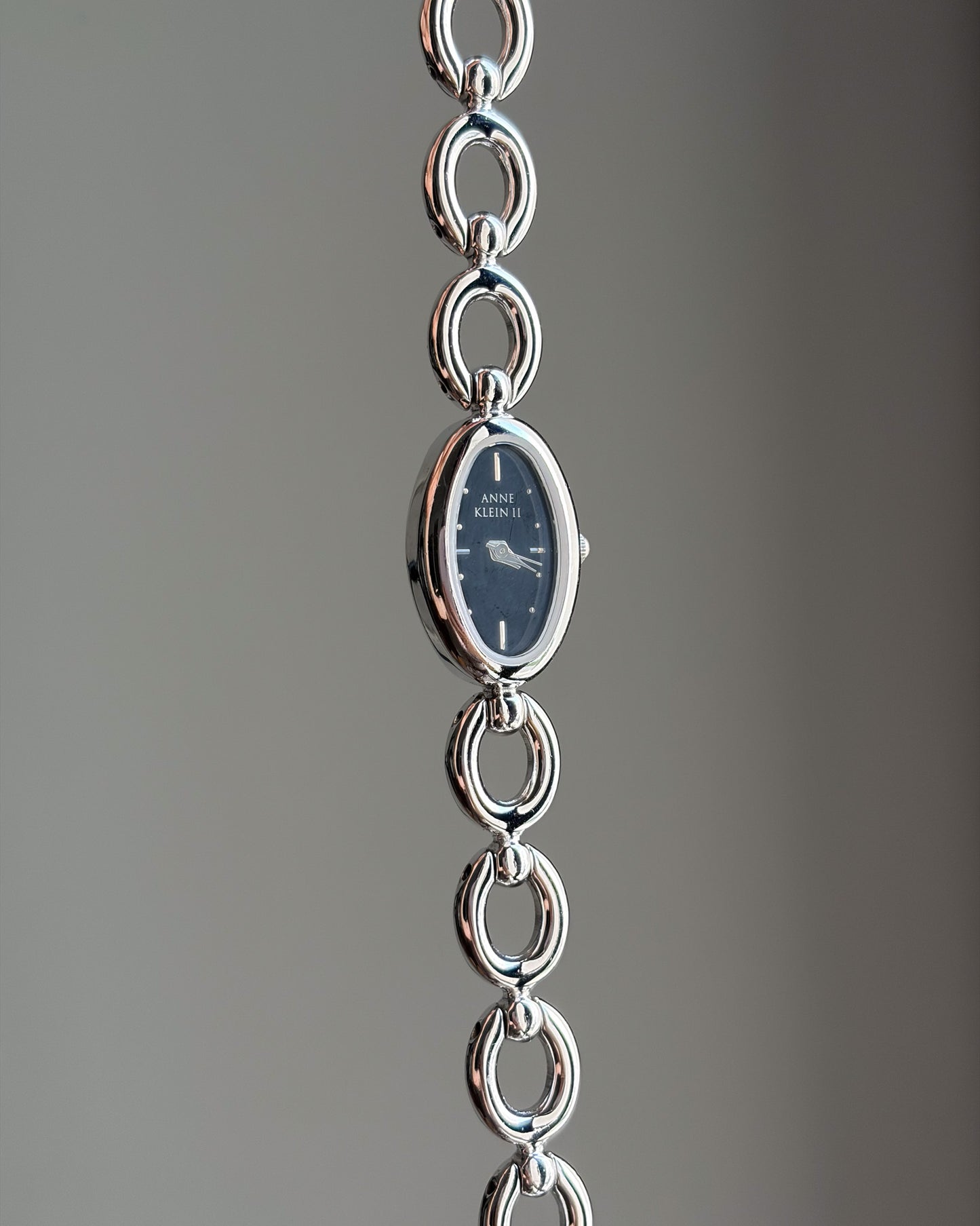 Anne Klein Midnight Oval Link Watch