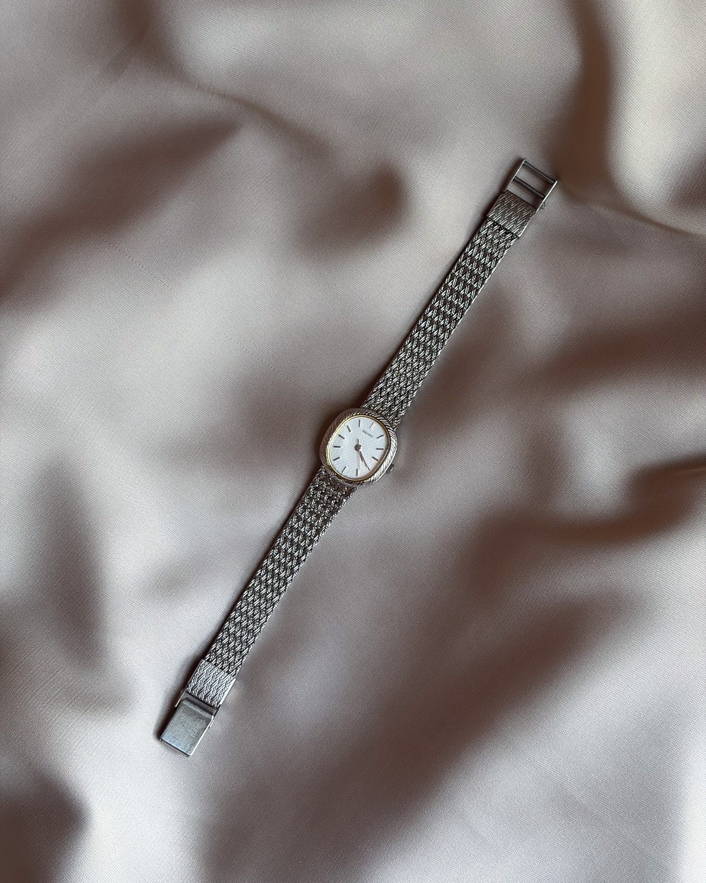 Seiko Petite Woven Mesh Oval Watch