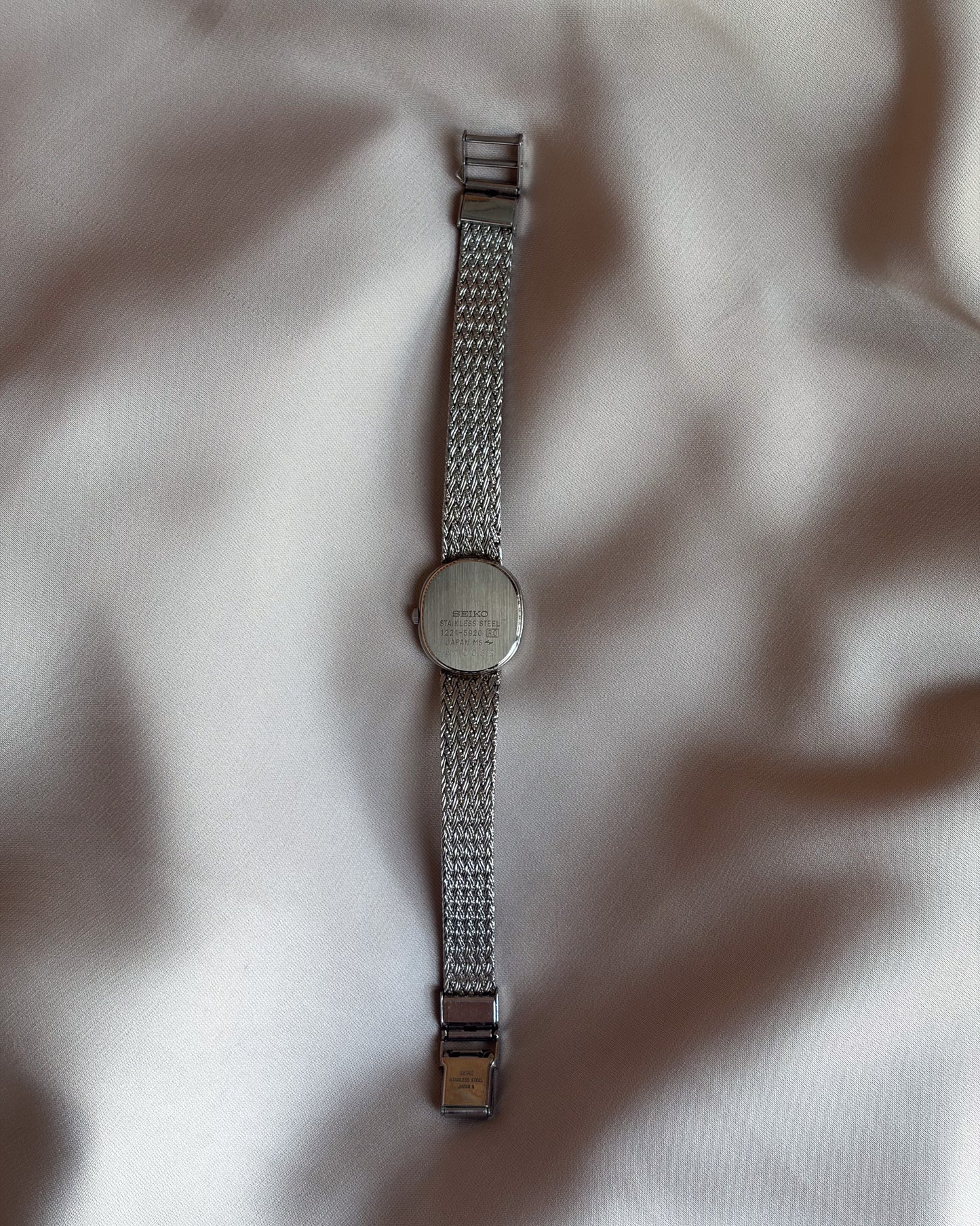 Seiko Petite Woven Mesh Oval Watch