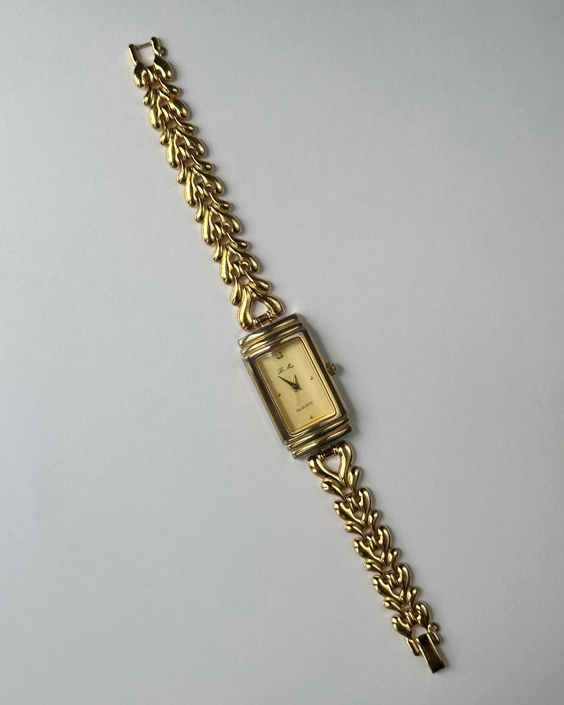 Rare vintage gold tone tank watch