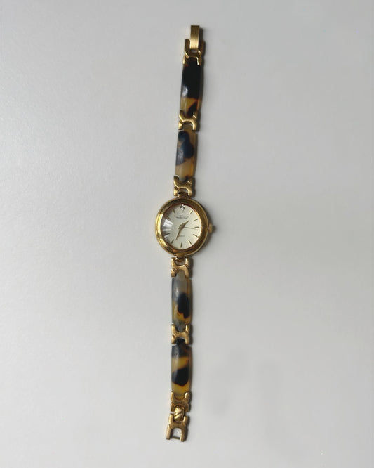 Tortoise shell watch vintage female swiss made