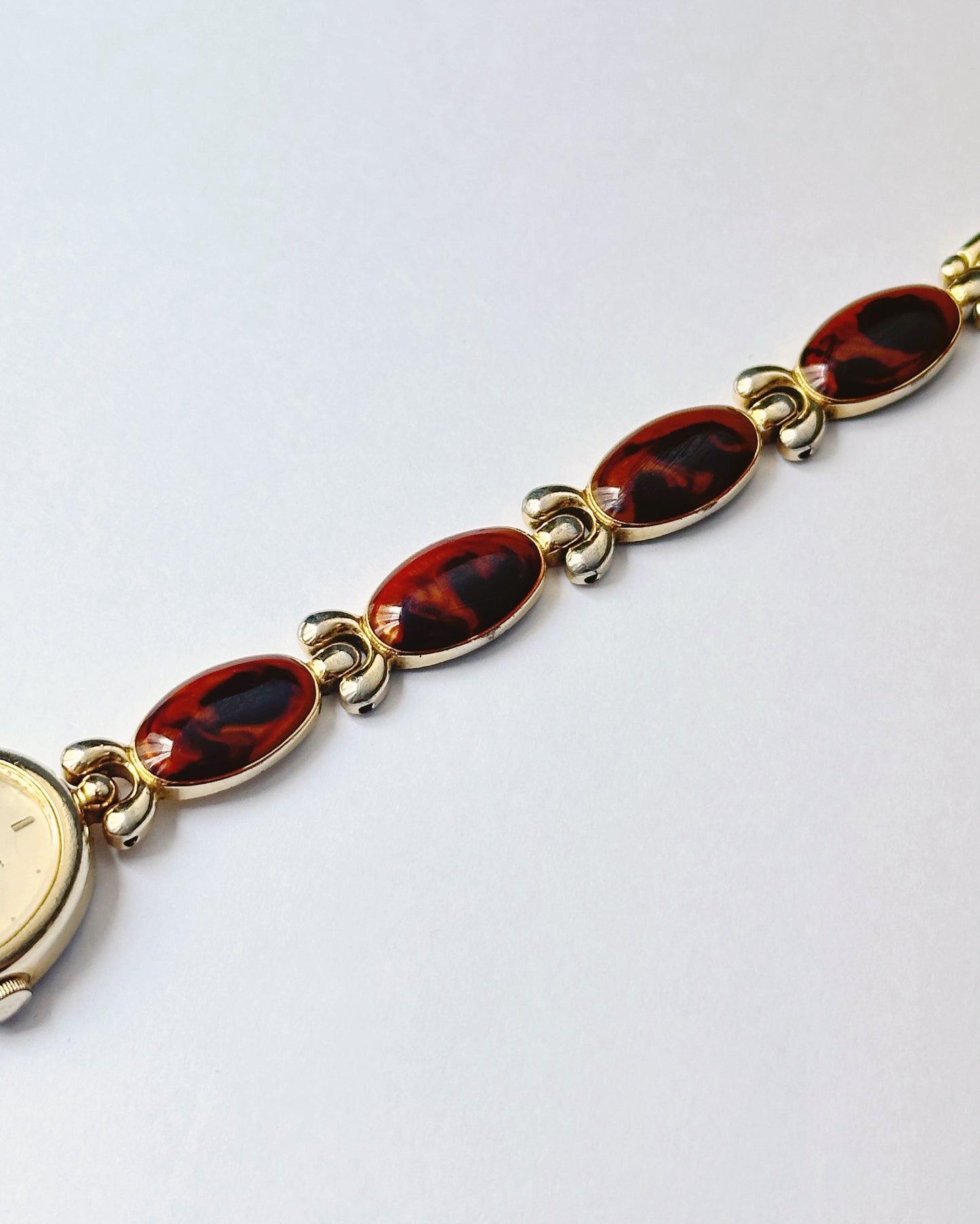 Vintage Tortoiseshell Stone Bracelet Watch