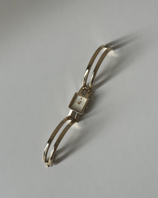 Vintage gold tone square tank watch