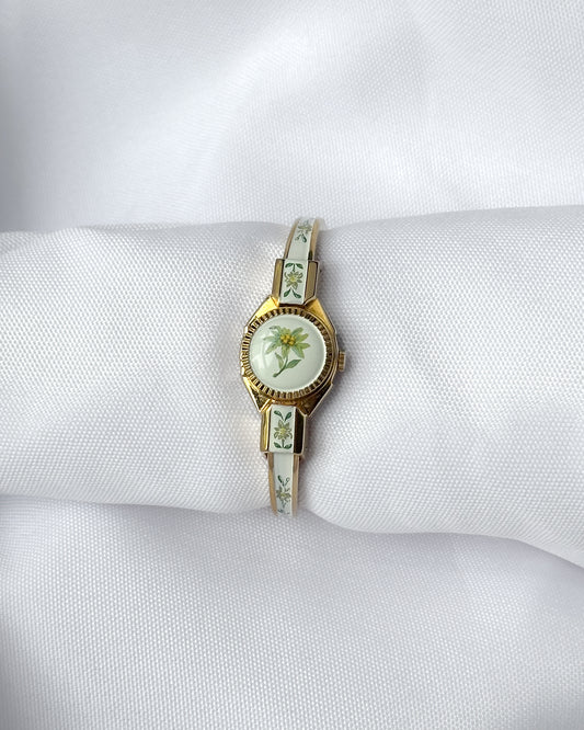 White enamel vintage watch andre mouche