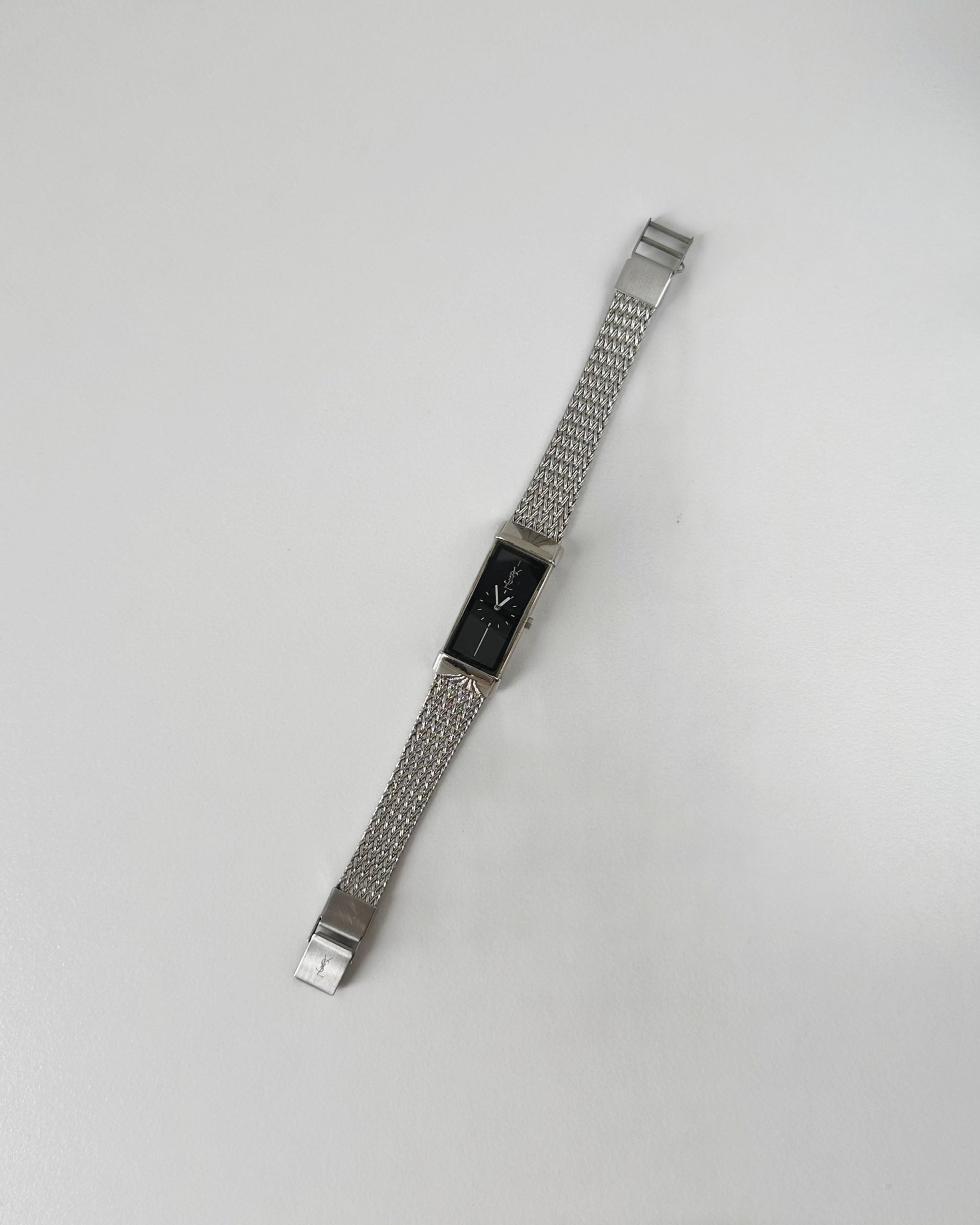 YSL rectangular watch black dial