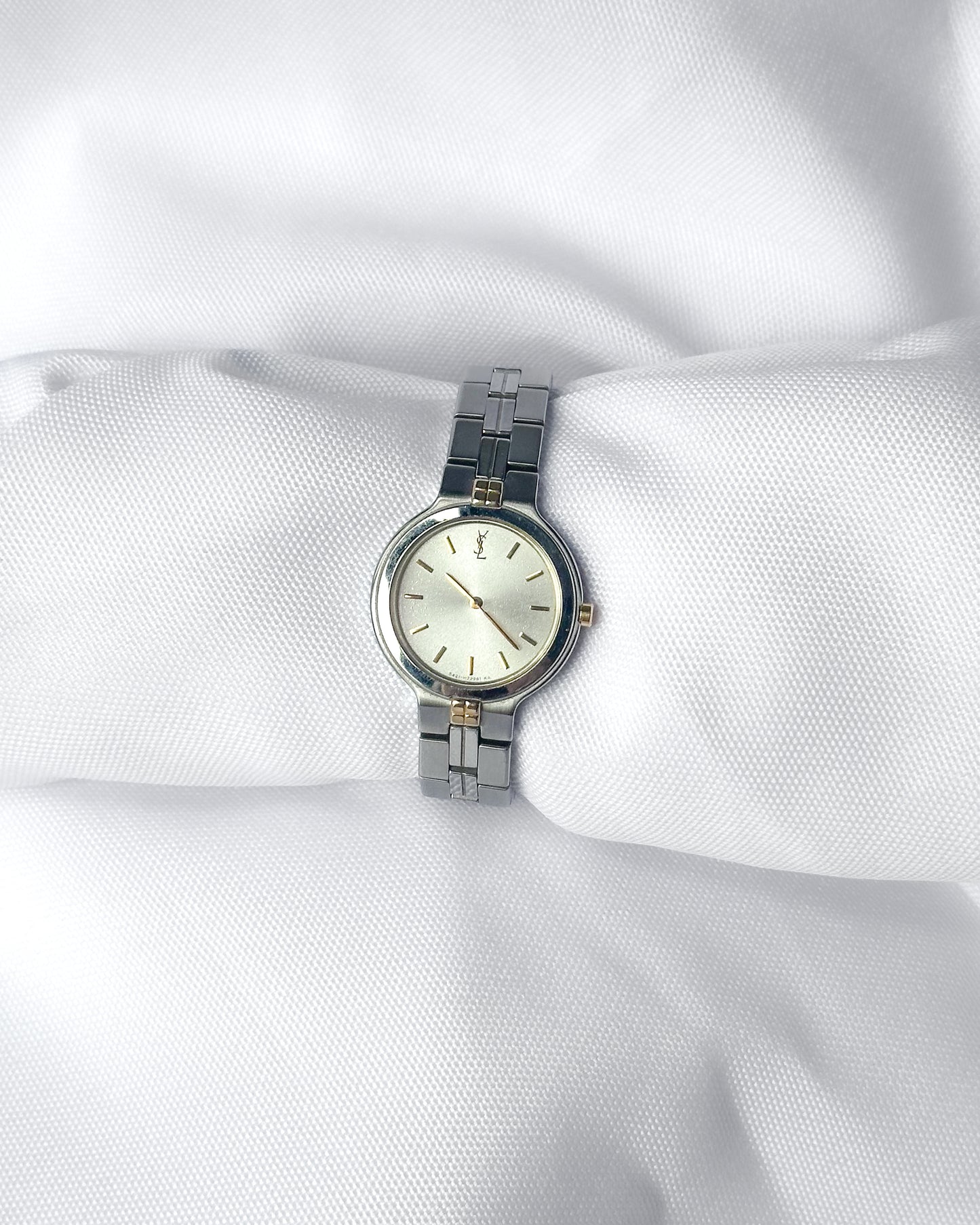 YSL vintage white dial watch 90s