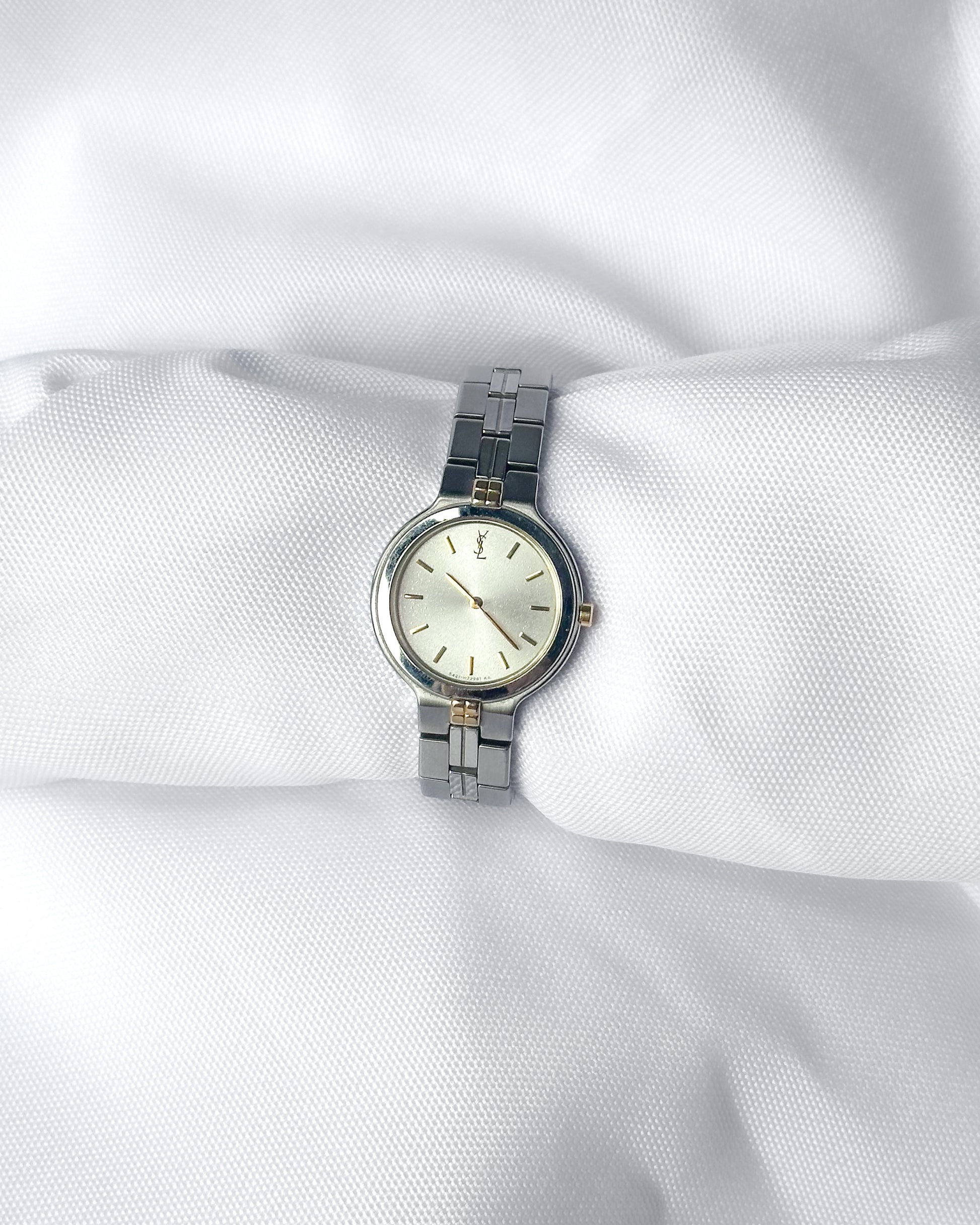 YSL vintage white dial watch 90s